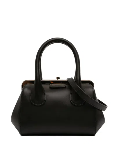 Pre-owned Chloé 2021 Small Calfskin Joyce Frame Bag Satchel In Black