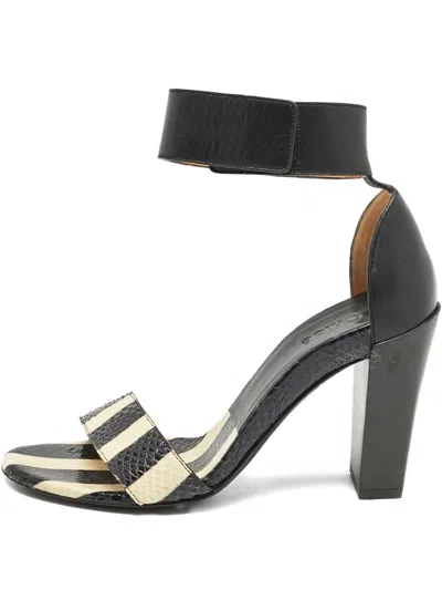 Pre-owned Chloé 2023 90mm Leather Block-heel Sandals In Black