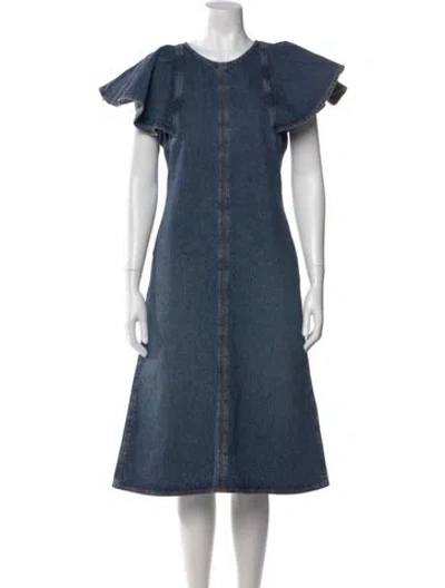 Pre-owned Chloé 2023 Midi Length Dress In Blue