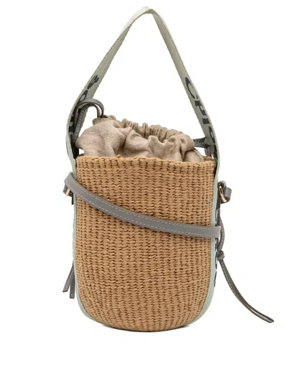 Pre-owned Chloé 2023 Raffia Drawstring Woody Basket Bag Satchel In Brown