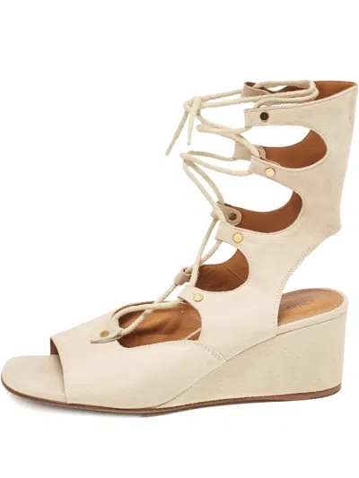 Pre-owned Chloé 2024 50mm Lace-up Wedge-heeled Sandals