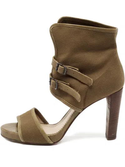 Pre-owned Chloé 2024 Buckle Canvas Sandals In Brown