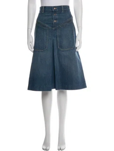 Pre-owned Chloé 2025 Midi Length Skirt In Blue