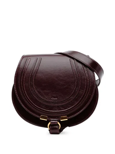 Pre-owned Chloé 2025 Small Leather Marcie Saddle Crossbody Bag
