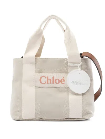 Pre-owned Chloé 2way Canvas Tote Bag In Neutral