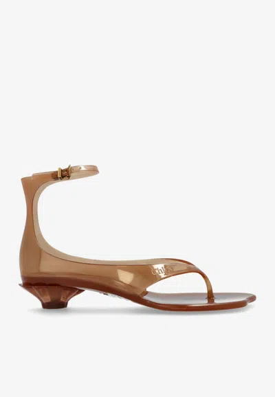 Chloé 35 Jelly Sandals In Brown