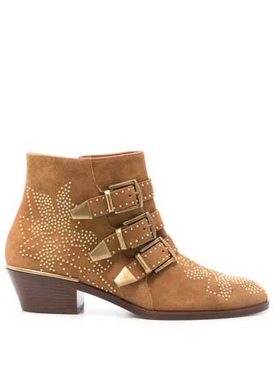 Chloé 40mm Susanna Boots In Brown