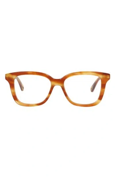 Chloé 49mm Square Optical Glasses In Brown