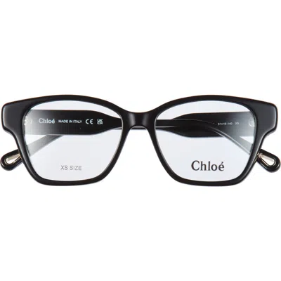Chloé 51mm Cat Eye Optical Frames In Black Black Transparent