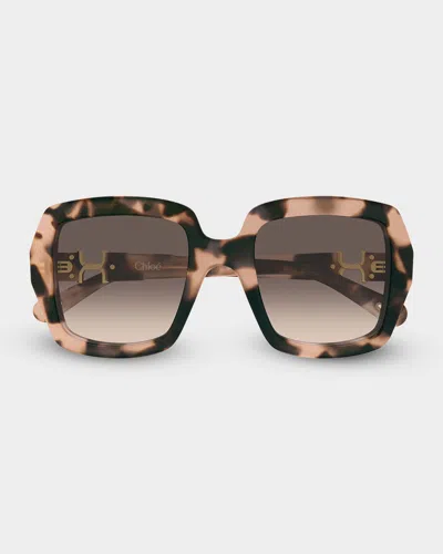 Chloé 52mm Gradient Square Sunglasses In Brown