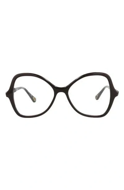Chloé 52mm Core Oversize Optical Frames In Brown Brown