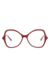 Chloé 52mm Core Oversize Optical Frames In Dark Orange Transparent