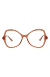 Chloé 52mm Core Oversize Optical Frames In Pink Pink Transparent