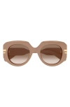 Chloé Marcie Oversized Acetate Square Sunglasses In Nude