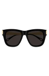 Chloé Bold Square Frame Sunglasses With Glossy Black Front