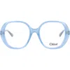 Chloé Square-frame Bio Acetate Optical Frames In Light Blue Transparent