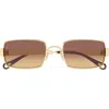 Chloé 53mm Gradient Rectangular Sunglasses In Brown