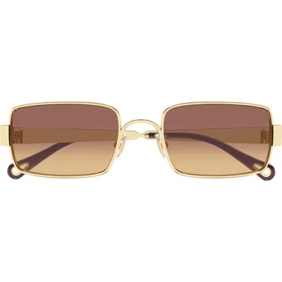 CHLOÉ CHLOÉ 53MM GRADIENT RECTANGULAR SUNGLASSES