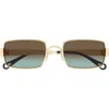 Chloé 53mm Gradient Rectangular Sunglasses In Gold