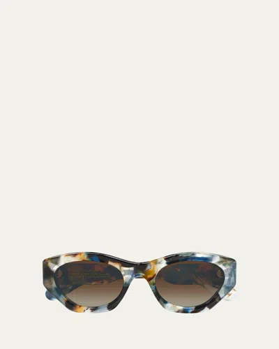 Chloé 53mm Recycled Acetate Cat-eye Sunglasses In Multi