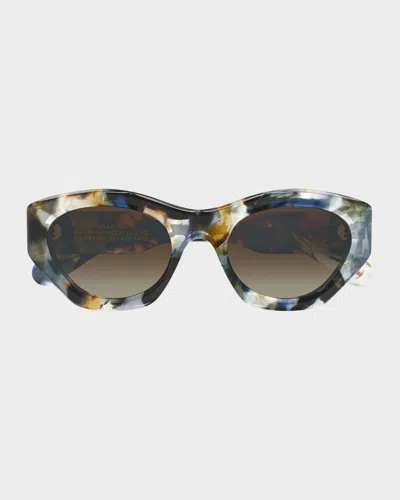 Chloé 53mm Recycled Acetate Cat-eye Sunglasses In Gray