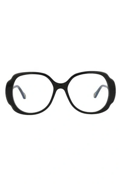Chloé 53mm Round Optical Frames In Black