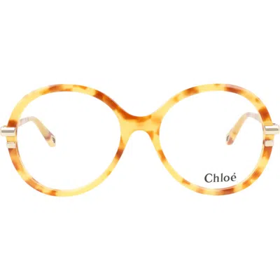 Chloé Round-frame Bio Acetate Optical Frames In Havana Havana Transparent