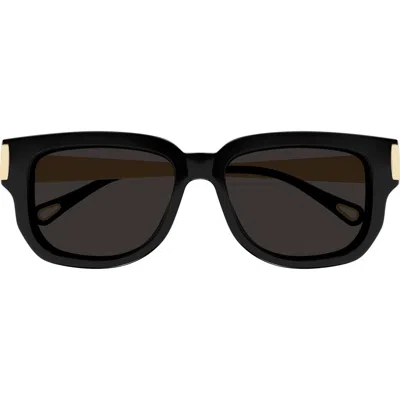 Chloé 54mm Rectangular Sunglasses In Orange