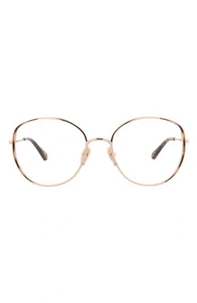 Chloé 54mm Round Optical Glasses In Gold