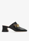 Chloé 55 Charm-embellished Leather Mules In Black