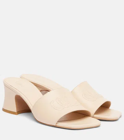 Chloé 55 Soleil Logo Leather Mules