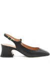 Chloé Charms 55 Chain-embellished Leather Pumps In Black