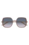 Chloé 55mm Gradient Geometric Sunglasses In Blue
