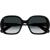 Chloé 55mm Gradient Polarized Square Sunglasses In Black