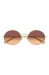 Chloé Ch0326s Round Frame Sunglasses In Brown