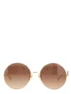 Chloé Round Frame Sunglasses Featuring Curved Temples In Brown