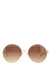 Chloé Round Frame Sunglasses Featuring Curved Temples In Brown