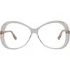 Chloé 56mm Core Oversize Optical Frames In Pink Pink Transparent