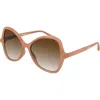 Chloé 56mm Gradient Square Sunglasses In Pink/brown Gradient