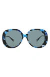 Chloé 56mm Oversize Round Sunglasses In Blue