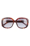 Chloé 56mm Rectangular Sunglasses In Brown