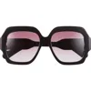 Chloé 56mm Rectangular Sunglasses In Black