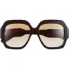 Chloé 56mm Rectangular Sunglasses In Brown