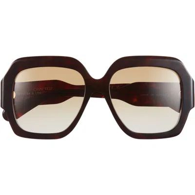 Chloé 56mm Rectangular Sunglasses In Brown
