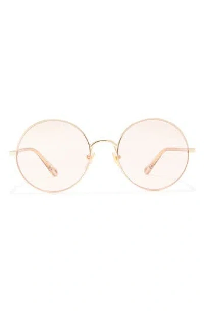 Chloé 56mm Round Sunglasses In Gold