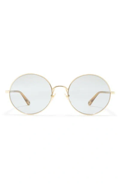 Chloé 56mm Round Sunglasses In Gold Brown Orange