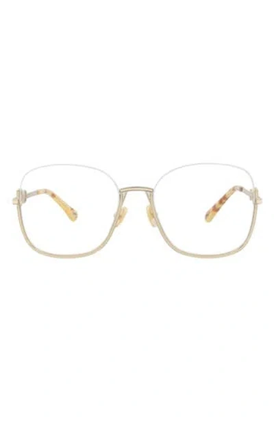 Chloé 56mm Square Optical Glasses In Gold