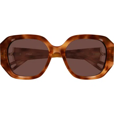 Chloé 56mm Square Sunglasses In Blue