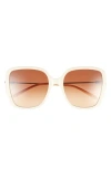Chloé 57mm Novelty Square Sunglasses In Neutral