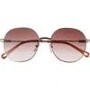 Chloé 57mm Round Metal Frame Sunglasses In Multi